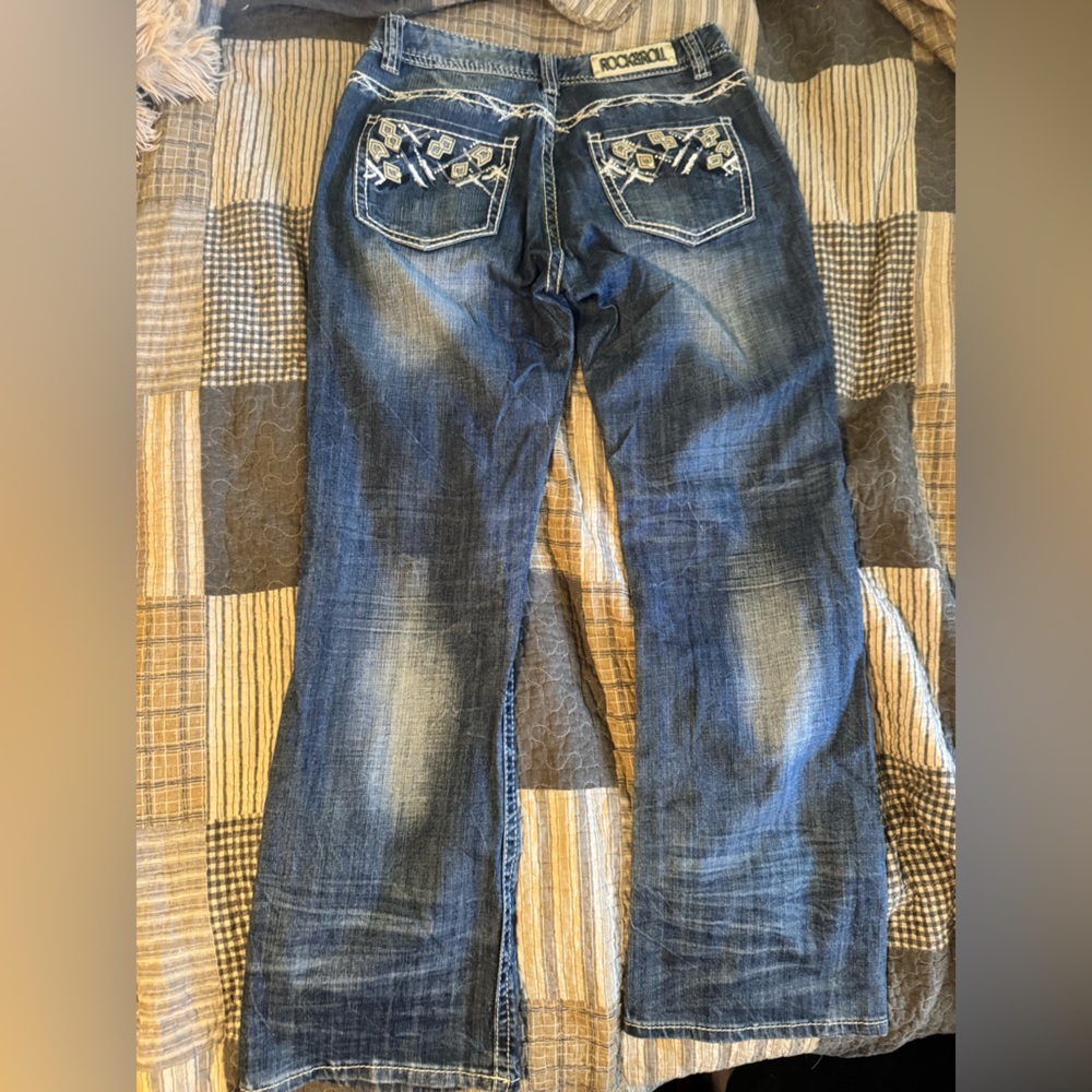 Rock & Roll Cowgirl Dark Blue Boot Cut Jeans